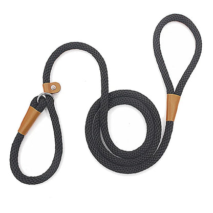 Dog Collar Slip Lead Dog Leash Nylon Solid Rope Leash Adjustable No Pull Training Dog Leash Medium and Large Dogs Pet Leashes